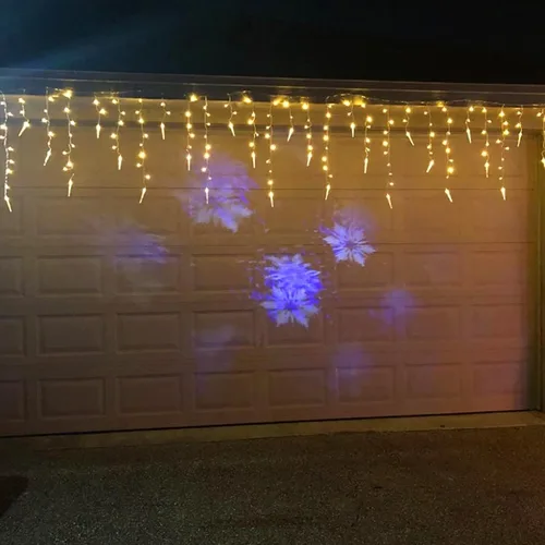 Vista 7 de LYHOPE Luces de Navidad de Carámbanos, 432 LED de 35.4 pies, 8 Modos de Luces de Carámbanos de Bajo Voltaje con 72 Gotas, Luces de Hadas de Cortina