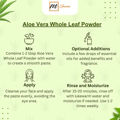 Vista 5 de Polvo de hoja de aloe vera 100% natural puro Aloe Barbadensis 0.50 libras / 8.01 oz