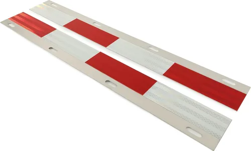 Vista 8 de Placas Reflectoras de Guardabarros de 24"x3" de Aluminio para Guardabarros de Semi Camión y Semi Remolque, 8 Pares