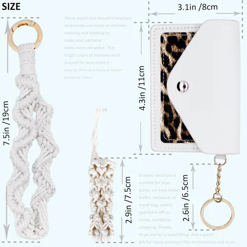 Vista 9 de BIHRTC Llavero de pulsera boho con soporte para lápiz labial, pulsera hecha a mano