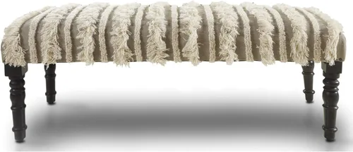 LR Home Banco Abilene, 47 pulgadas de largo x 16 pulgadas de profundidad x 18 pulgadas de ancho, crema/gris