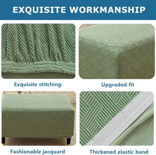 Vista 52 de ADPON Fundas otomanas cuadradas de terciopelo para otomanas, fundas protectoras para reposapiés cuadrados, fundas protectoras para taburetes de Azul