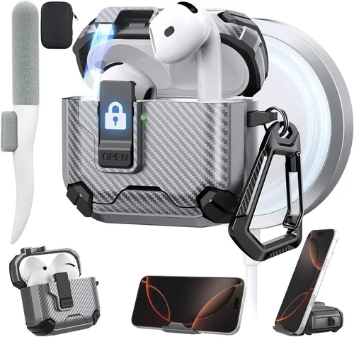 Vista 25 de Maxjoy Funda para AirPods Pro 2 Case 2022, Funda Protectora para AirPods Pro de 2ª Generación con Bloqueo Automático, Compatible con Apple AirPod