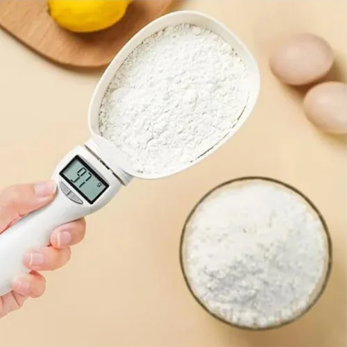 Vista 2 de Cuchara medidora de alimentos, escala digital de cuchara medidora, balanza de cuchara de pesaje de 28.22 oz/0.00 oz con pantalla LCD y cucharas