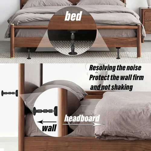 Vista 4 de Adjustable Threaded Headboard Stoppers/Bumper Against Wall, 4 Pack Behind Bed Frame Protector Antishake Tool, Bed Shake Support Stabilizer Device