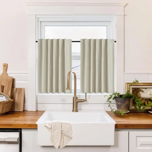 Vista 114 de RYB HOME Cortinas 100% opacas para autocaravana, aislamiento térmico, oscurecimiento total de la habitación, cortinas reductoras de ruido