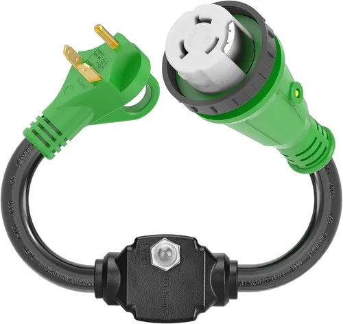 Vista 10 de RVGUARD Cable adaptador RV de 30 amperios a 50 amperios y 135 grados