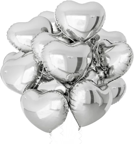 Vista 11 de 15 globos de papel de aluminio en forma de corazón negro de 18 pulgadas para el día de San Valentín, día de la madre, compromiso, aniversario