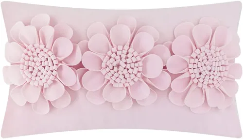 JWH Funda de almohada decorativa con diseño de flores 3D, funda de almohada decorativa de girasol, cojín de terciopelo, funda de almohada lumbar