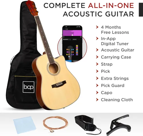 Vista 3 de Best Choice Products - Kit de guitarra acústica para principiantes, 41 pulgadas
