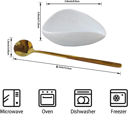 Vista 4 de 4 cucharas de café y cuchara de café, soporte de cuchara de café de cerámica, soporte para cuchara pequeña para agitadores de café, cucharadita