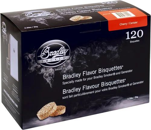 Bradley Smoker Bisquetas para asar y barbacoa, mezcla de madera de cerezo, paquete de 120