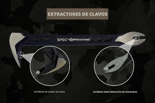 Vista 5 de Spec Ops Tools - Tirador de uñas de 10 pulgadas, barra de palanca de pata de gato, acero de alto carbono, 3% donado a veteranos