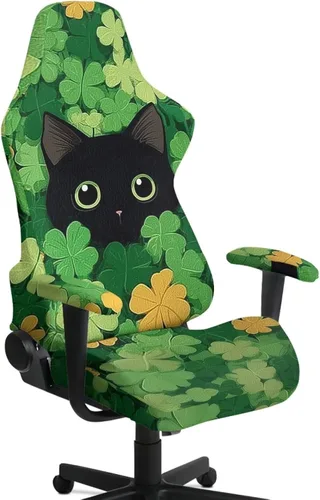 Vista 28 de Suobstales Aztec Leopard American Tribal Pattern Gaming Chair Cover Stretch Slipcover with Armrest Covers, Washable Elastic Protector Universal