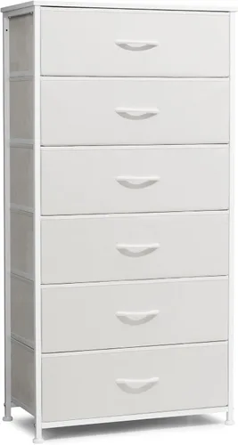 Vista 17 de Crestlive Products Cajonera alta para armario, torre de almacenamiento vertical - Estructura de acero resistente, parte superior de madera, cajones