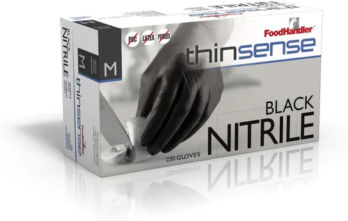 Vista 11 de FoodHandler 103-TS12-BLK FoodHandler thinsense nitrilo SM negro (paquete de 1000)
