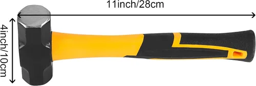 Vista 2 de HOIGON Paquete de 2 mini martillos de trineo de 2 libras, herramienta de martillo de trineo profesional de 11 pulgadas con mango de fibra de vidrio