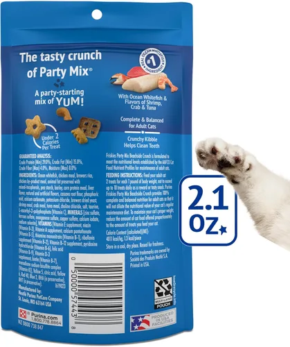 Vista 7 de Purina Friskies Golosinas para gatos, Party Mix Beachside Crunch - (Paquete de 10) Bolsas de 2.1 oz