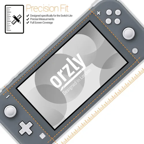 Vista 7 de Orzly Screen Protector for Nintendo Switch Lite 2019 Model [4 Pack] Tempered Glass Screen Protectors. No Bubbles Easy Installation Anti Scratch