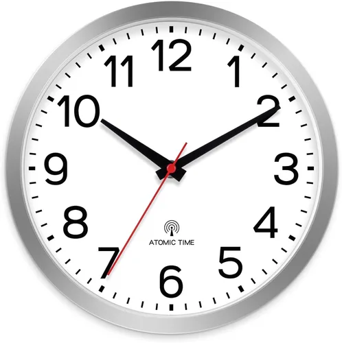 Vista 15 de AKCISOT Reloj de pared para baño de 10 pulgadas, relojes de pared analógicos pequeños que funcionan con pilas, silenciosos y sin tictac
