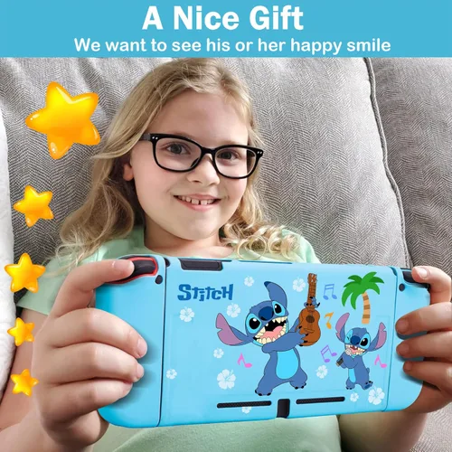 Vista 6 de Xcitifun Diseñada para Nintendo Switch OLED Funda Switch OLED TPU para niñas y niños, linda carcasa protectora Kawaii compatible con Nintendo Switch