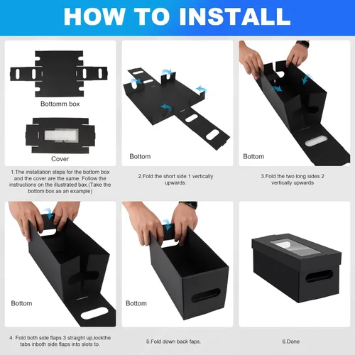 Vista 6 de AOBOPLE Cajas de almacenamiento de CD, paquete de 4 cajas de cartón para CD, soporte para CD con tapa, capacidad para 30 CD en estuches completos