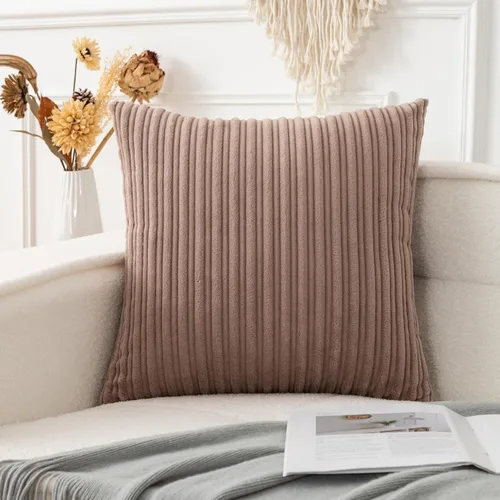 Vista 23 de UGASA - Juego de 2 fundas de almohada de terciopelo a rayas, funda decorativa para cojín con cremallera oculta para el hogar, sofá, dormitorio