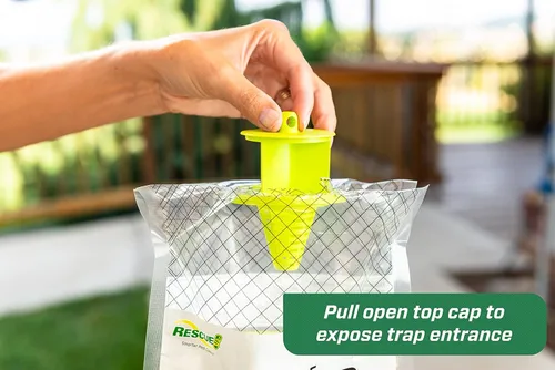 Vista 3 de RESCUE! Trampa para moscas Big Bag - Desechable, uso al aire libre - 12 trampas