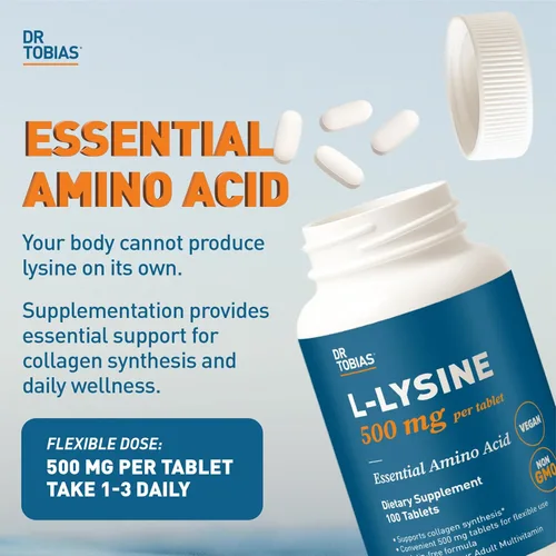 Vista 6 de Dr. Tobias Candida Support (complejo de equilibrio de flora intestinal) + tabletas de L-lisina de 500 mg – Desintoxicación intestinal y limpieza