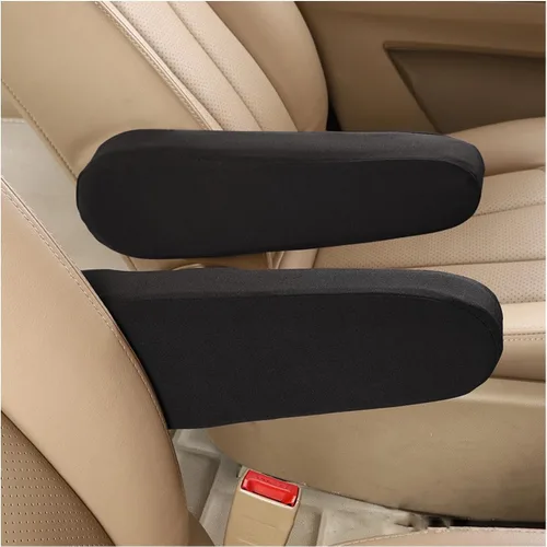Vista 10 de Kewucn 2 piezas de fundas para apoyabrazos delanteros de coche, protectores de apoyabrazos de asiento de tela elástica, fundas universales
