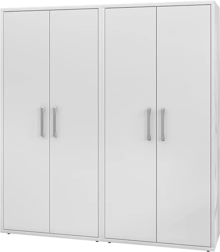 Vista 125 de Manhattan Comfort Eiffel - Armario de garaje con ruedas de 28.35 pulgadas con 1 cajón, puertas de cierre suave y 2 espacios para estanterías
