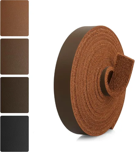 Vista 25 de JinRuiKJ Correa de cuero de grano superior – 1/2 pulgada de ancho 72 pulgadas de largo, tiras de cuero negro – muy adecuada para proyectos de arte