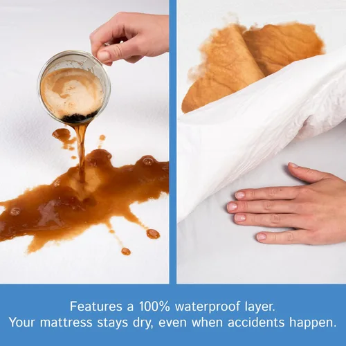 Vista 3 de Protector de colchón para sofá cama tamaño individual, 39 pulgadas de ancho x 72 pulgadas de largo x 5 pulgadas de profundidad, funda impermeable