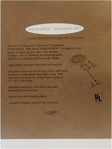 Vista 3 de Hallmark Star Trek The Next Generation U.S.S. Enterprise - Adorno de recuerdo de luz parpadeante, plástico