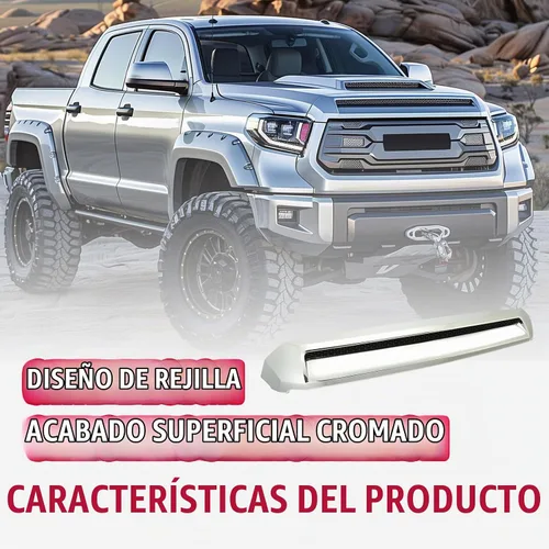 Vista 7 de Kojem Moldura de Protuberancia de Capó Compatible con Toyota Tundra Platinum 2014-2021 Estilo Código de Color 202 Negro Parrilla Superior Delantera