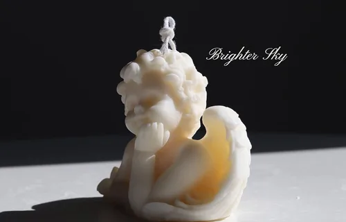 Vista 5 de Vela de ángel de Brighter Sky Cera natural Decoración de velas Regalo para ella Vela linda Aceite esencial Ideas de velas cera derretida Vela