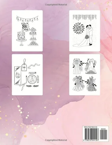 Vista 2 de Wedding Coloring Book for Couples A 40 Page Aesthetic Adult Coloring Book Gift for Newlyweds and Engaged Couples