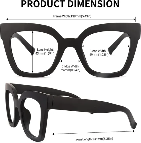 Vista 82 de Zeelool Gafas de luz azul para mujer de moda de tira cuadrada de moda gafas de computadora gafas antifatiga ocular Malcolm JGA000269-22B