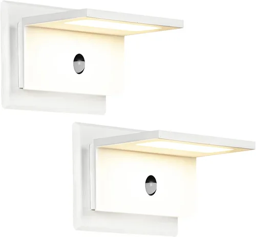 Vista 17 de Aplique de pared para exteriores con sensor de movimiento, luz LED blanca para exteriores, lámpara de pared IP54, impermeable, para porche, garaje