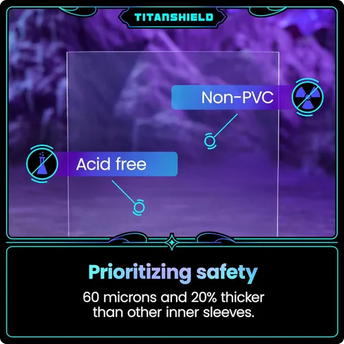 Vista 6 de TitanShield 200 fundas interiores de tarjeta de 60 micrones ultra transparentes de tamaño estándar, ajuste perfecto exacto. Perfectas para doble