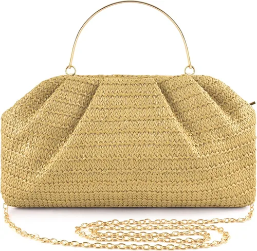 Vista 12 de ERKOON Clutch Purse for Women Elegant Pleated Evening Bag Crossbody Shoulder Handbag Envelope Bag with 2 Detachable Chain