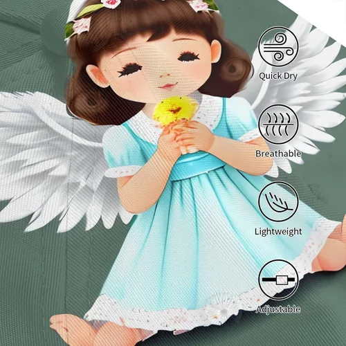 Vista 9 de Cute Little Angel Comfortable Curved Brim Baseball Cap,Four-Season,with A Unique Printed Design That Breaks The Rules and Shows Your Personality