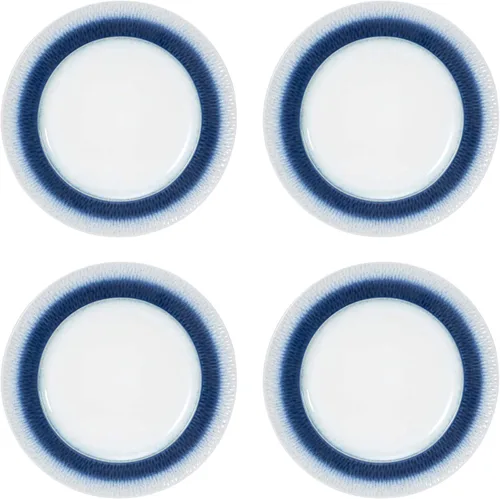 Vista 6 de Pfaltzgraff Eclipse Blue - Juego de vajilla de cerámica de 16 piezas, servicio para 4 personas con platos llanos, platos de ensalada, cuencos