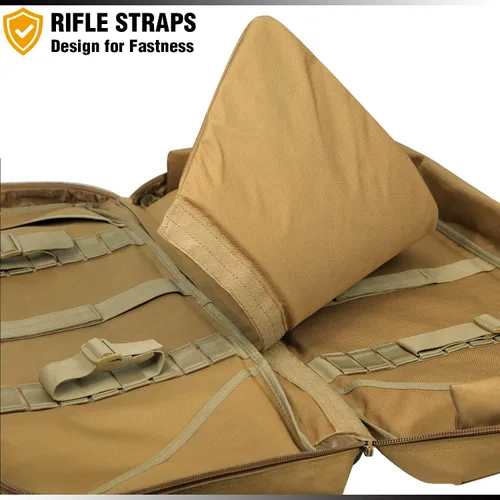Vista 8 de DBTAC Urban Classic - Bolsa táctica doble larga para rifle suave, funda de transporte de pistola con correa de mochila para disparos en rango, caza