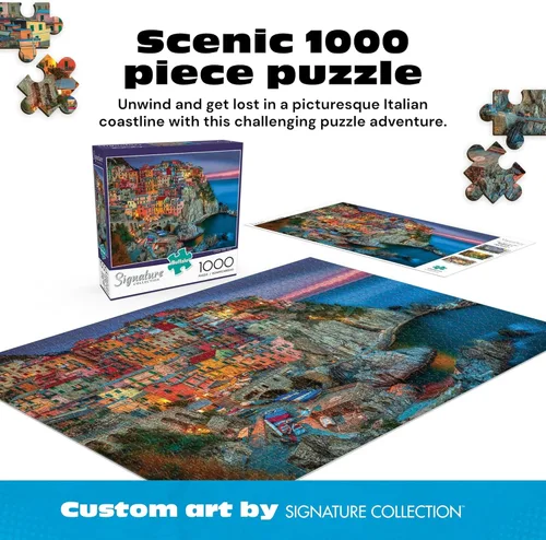 Vista 2 de Rompecabezas Buffalo Games Signature Series: Cinque Terre (1000 piezas) de la marca Buffalo