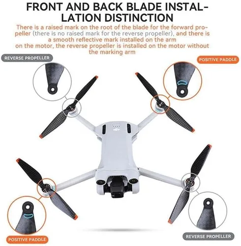 Vista 5 de Coyktonty Hélice de fibra de carbono para DJI Mini 4 Pro/Mini 3 Pro Drone Pequeño de bajo ruido Drone Hélices Accesorios