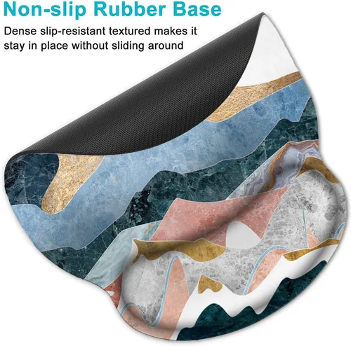 Vista 5 de Reposamuñecas para teclado y alfombrilla para ratón, alfombrilla ergonómica de espuma viscoelástica para ratón con soporte de muñeca, antideslizante