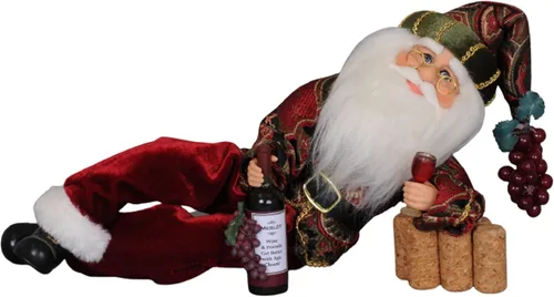 Karen Didion Originals Wine Time - Figura de Papá Noel, 14 pulgadas