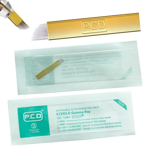 Vista 6 de S12 30 agujas de microblading para cejas con 0.008 in de diámetro, agujas de tatuaje manual de cejas de maquillaje permanente, hojas de microblading