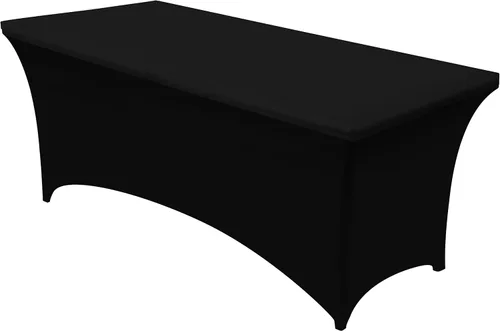 Vista 73 de Utopia Kitchen Mantel rectangular de spándex de 4 pies [1 unidad, negro] 200 GSM elástico, ajustado, lavable y resistente a las arrugas, cubierta